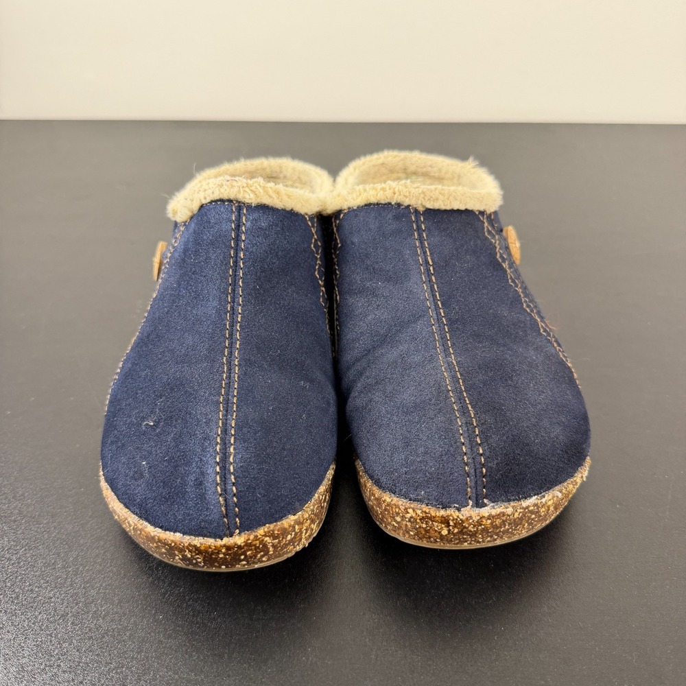 Earth Origins Aurora Johanna Clogs Women's 8W Navy Faux Fur Lined Slip On Casual - Picture 7 of 15